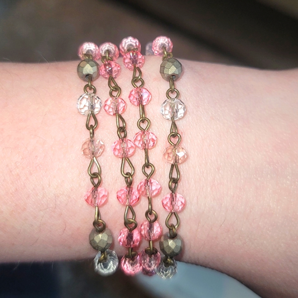 NWOT Melania Clara 4-Strand Beaded Bracelet, Magnetic